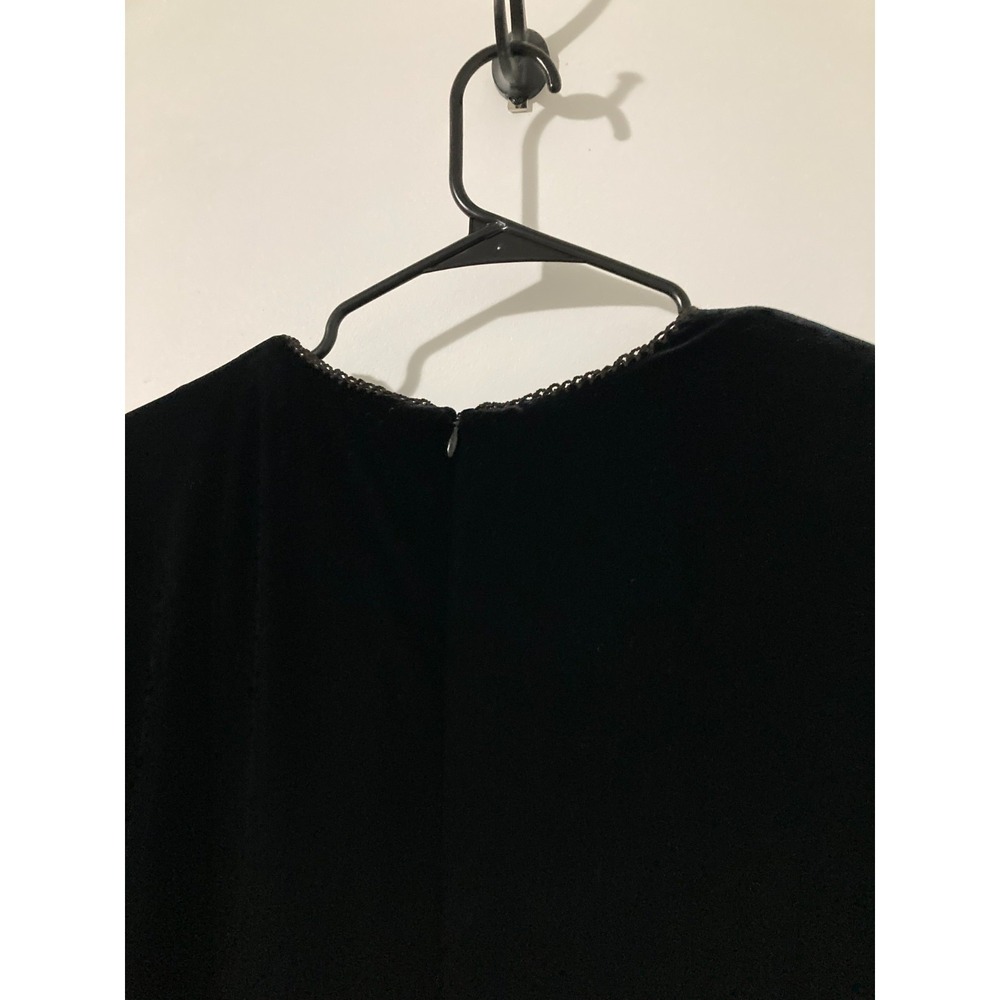 Talbots Velvet Sheath Dress Women 10 Black Midi Core Goth Classic Vintage 90s - Picture 9 of 11